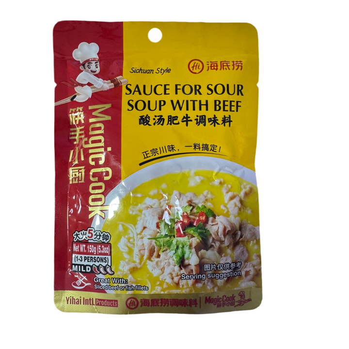 海底捞酸汤肥牛调料袋装 HDL SEASONNG FOR SOUR soup with beef 150g