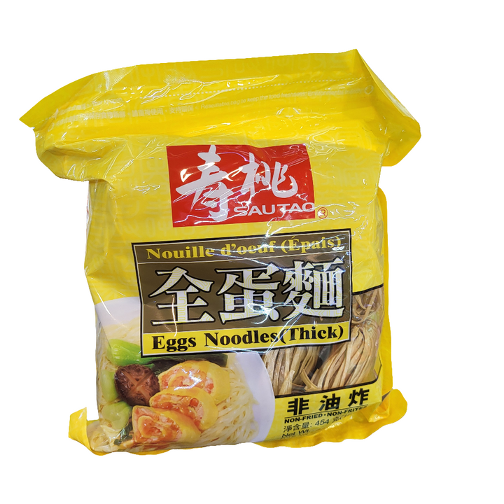 寿桃牌 袋装全蛋粗面 ST Egg Noodles - Thick 454g